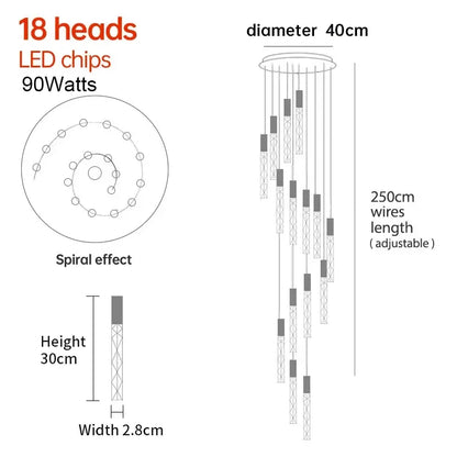 Lámpara colgante LED de cristal DecorBites™: Luminaria de lujo para sala de estar, dormitorio, hotel y tienda.