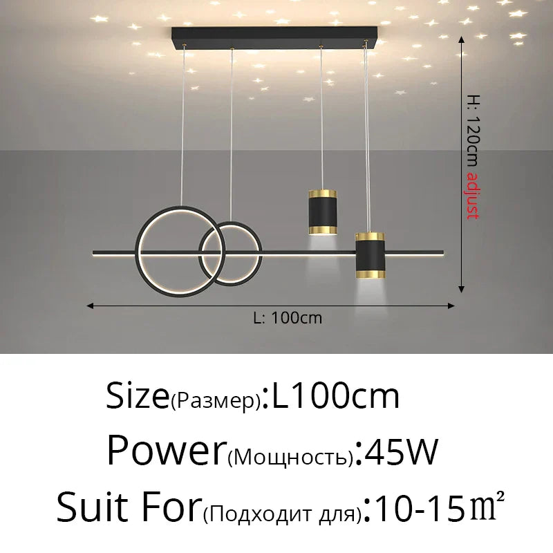 DecorBites™ Black Nordic Style LED Pendant Lights for Living Room Dining Room Lighting