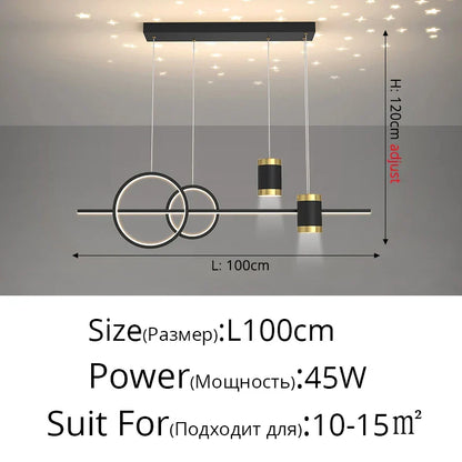 DecorBites™ Black Nordic Style LED Pendant Lights for Living Room Dining Room Lighting