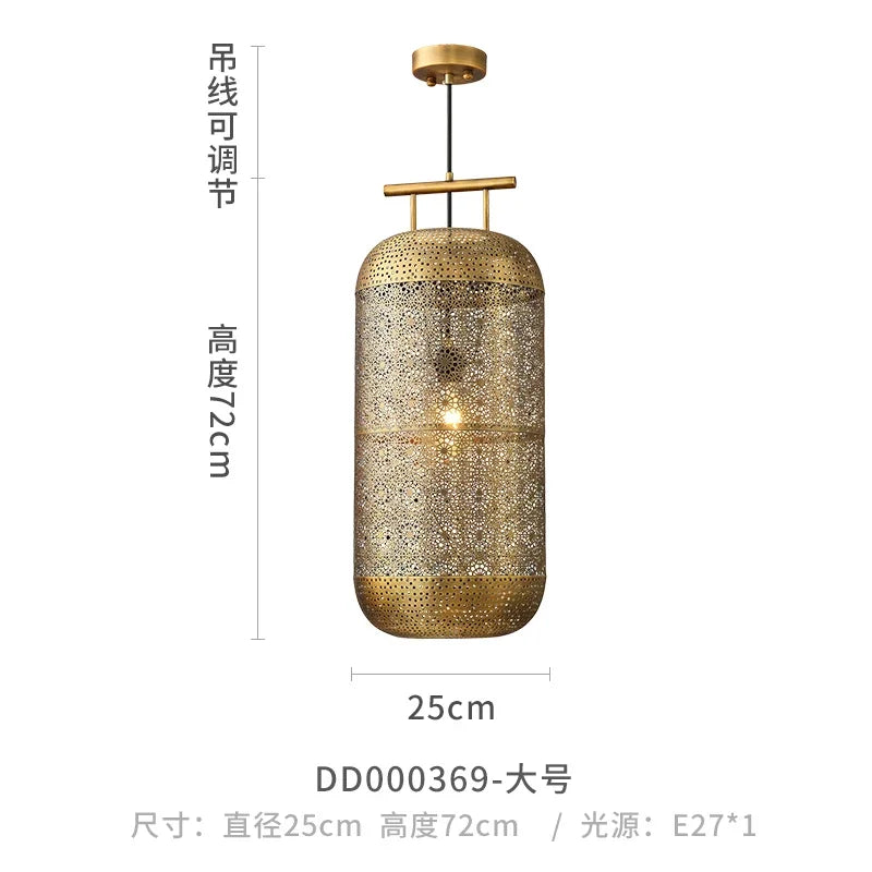 DecorBites™ Chinese Zen Art Birdcage Pendant Light for Restaurant Tea Room