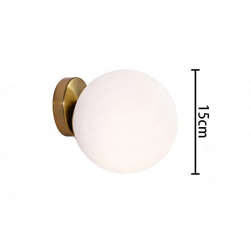 DecorBites™ Glass Ball Wall Lamp: Modern Nordic Design for Bedroom, Living Room, Study & Aisle