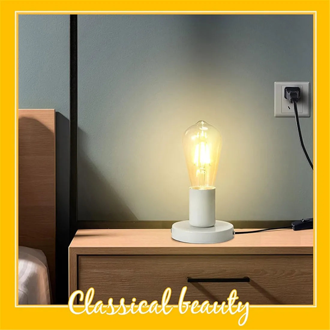DecorBites™ Industrial White Table Lamp Base with Small Polished Metal Sockets and E26 Holder