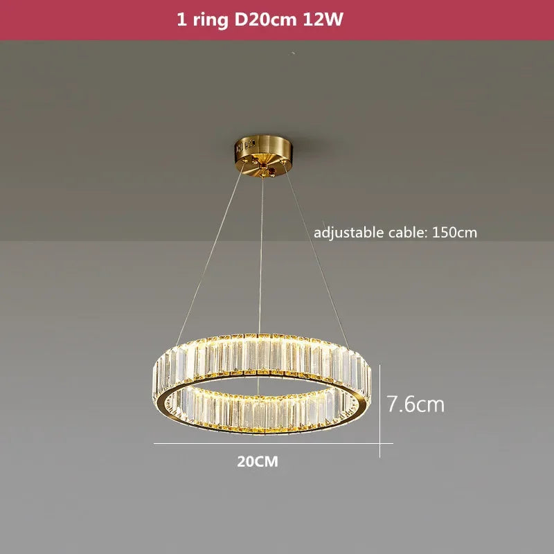 Lámpara de araña LED de cristal DecorBites™: Iluminación colgante moderna de acero para una decoración de vestíbulo lujosa