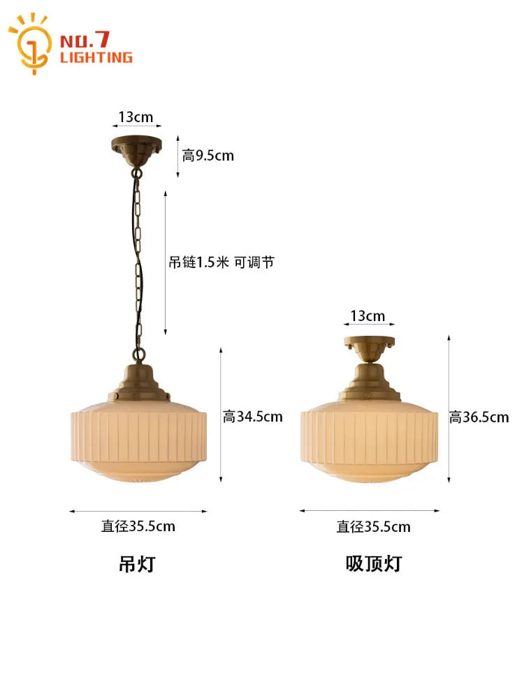 DecorBites™ Brass Glass Pendant Lights LED E27 Gold Lustre Ceiling Lamp