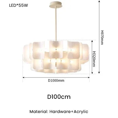 Gold Luxe LED Chandelier 120cm Hotel Lobby