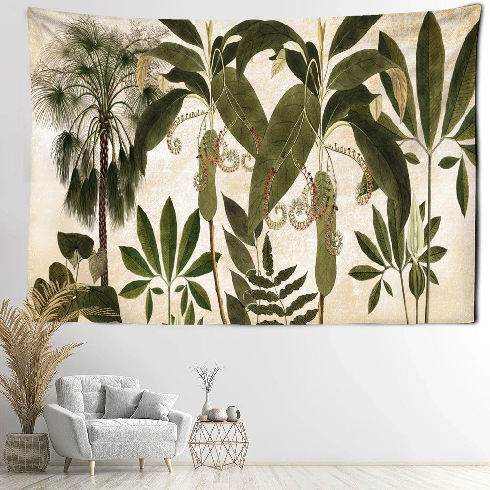 Tropical Banana Leaf Tapestry Wall Hanging by Decobites - Boho Chic Home Decor