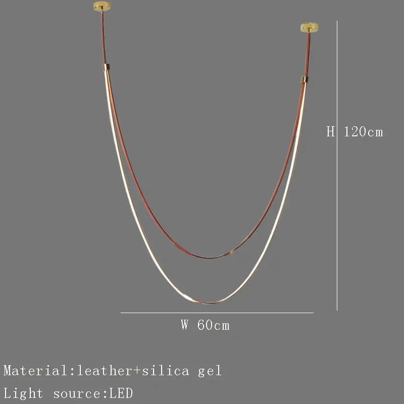 DecorBites™ Designer Leather Chandelier Belt Pendant Light for Modern Spaces