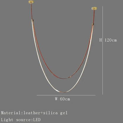 DecorBites™ Designer Leather Chandelier Belt Pendant Light for Modern Spaces