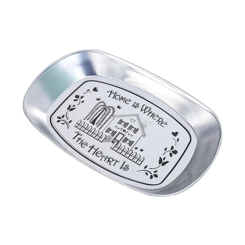 DecorBites™ Christmas Fruit Tray Santa Claus Snowman Print Decorative Plate