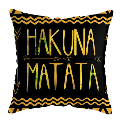 غطاء وسادة مطبوع عليه غزال هندسي من DecorBites™ مقاس 45×45 سم - ديكور منزلي أصفر