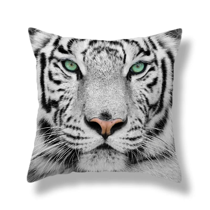 DecorBites™ Brave Tiger Pattern Print Pillowcase, Super Peach Skin Cushion Cover