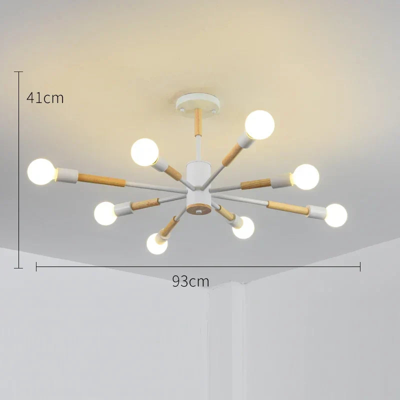 DecorBites™ LED Ceiling Lights with Wooden Lampshades for Modern Livingroom and Bedroom