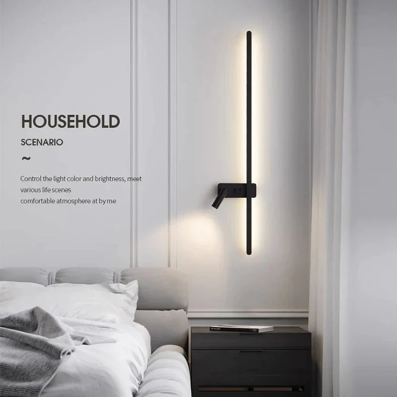 DecorBites™ LED Wall Sconce Spotlight for Living Room Bedroom - Modern Black White Wall Lamp