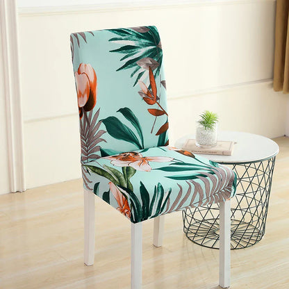 Decobites Stretch Print Chair Cover - Elastic Seat Slipcover