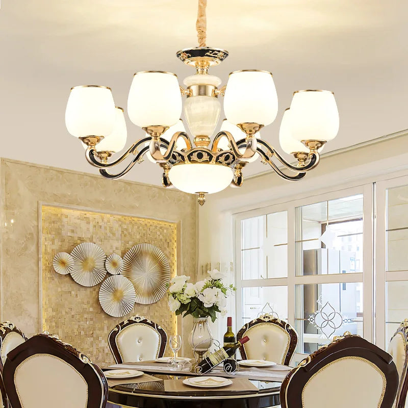 DecorBites™ Jade Pendant Lamp: European Luxury for Living Room, Villa, Dining Room, Bedroom