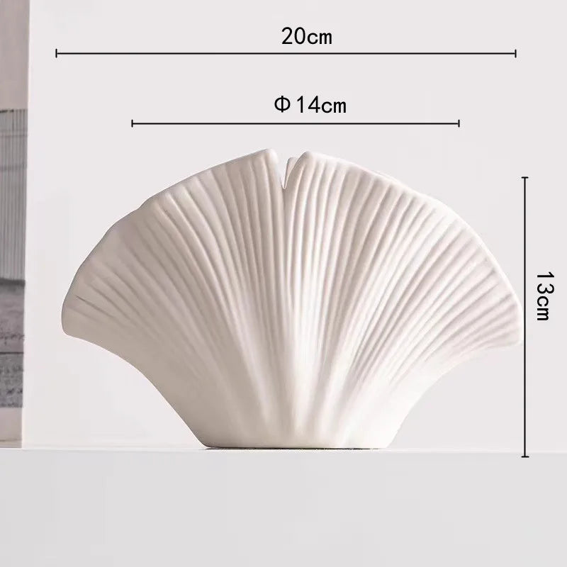 DecorBites™ Lotus Leaf Ceramic Vase for Floral Arrangement and Room Decoration