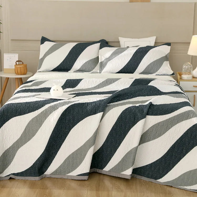 طقم غطاء سرير مزدوج من القطن من DecorBites™ بتصميم زهور لديكور سرير منزلي صحي