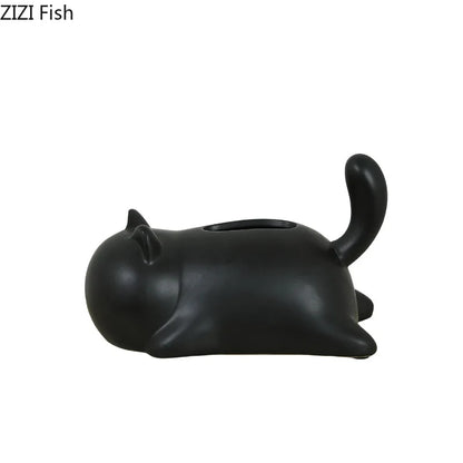 DecorBites™ Cat Ceramic Tissue Box Modern Home Decor