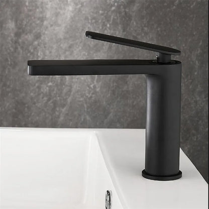 DecorBites™ Gun Gray Waterfall Basin Faucet - Brass Hot Cold Sink Faucet