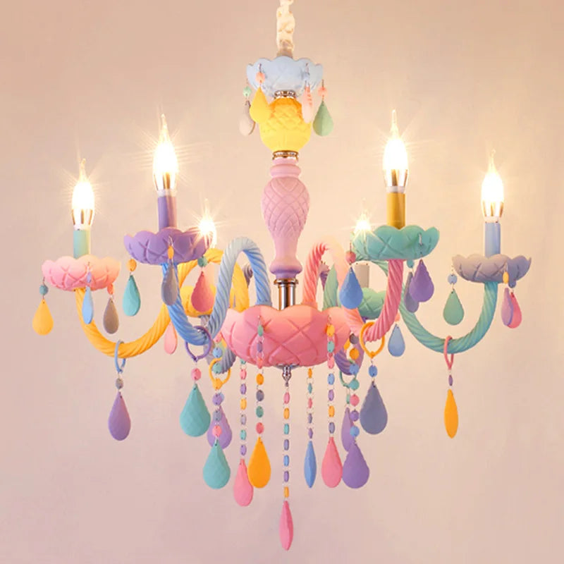 DecorBites™ Kids Room LED Macaron Ceiling Chandelier for Boys Girls Bedroom Decor