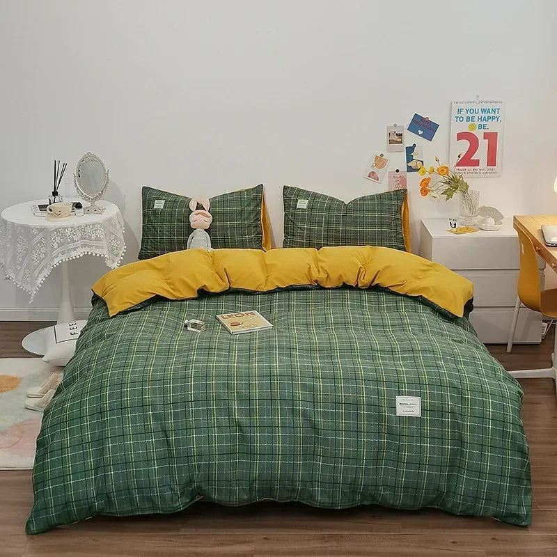 Decorbites™ Japanisches Gittermuster-Bettwäsche-Set für alle Jahreszeiten, Queen/King-Größe Steppdecke