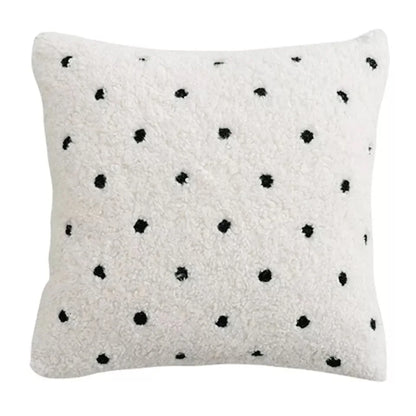 DecorBites™ IvoryCamel Polka Dot Lace Cushion Cover 45x45cm for Home Sofa Bed Decoration