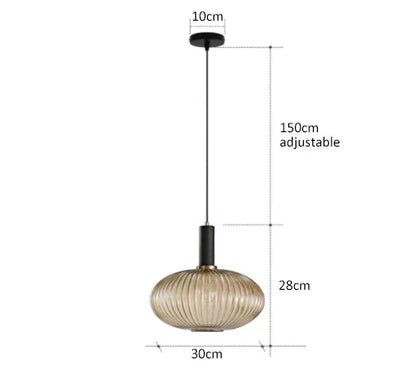 DecorBites™ Colorful Glass Pendant Lights Living Room Bedside Lamp LED Hanging Lighting
