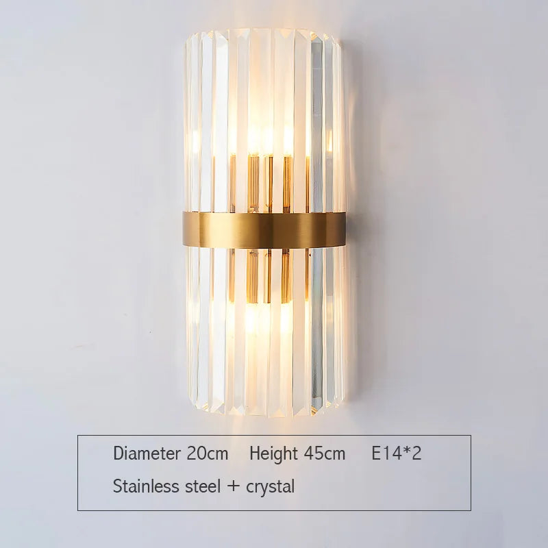 Luces de pared de cristal dorado Decorbites™: Aplique LED moderno para dormitorio, sala de estar y baño