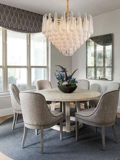 DecorBites™ Gold Glass Pendant Light for Dining Table & Hotel, Modern Foyer Ceiling Lamps