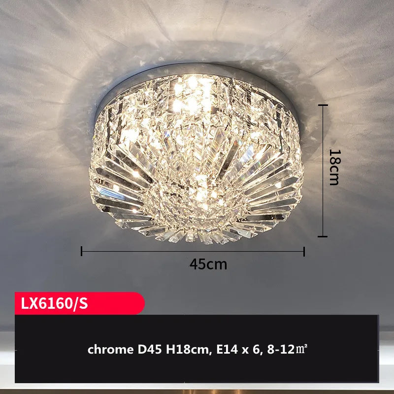 DecorBites™ Crystal LED Ceiling Lights Shiny Gold/Chrome Steel E14 Mount Fixtures