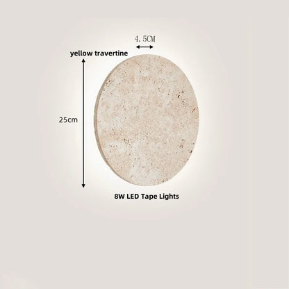 DecorBites™ LED Wall Lights Yellow Travertine Stone Modern Bedside Lamp
