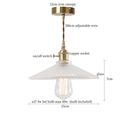 DecorBites™ Clear Glass LED Copper Pendant Lighting for Minimalist Decor