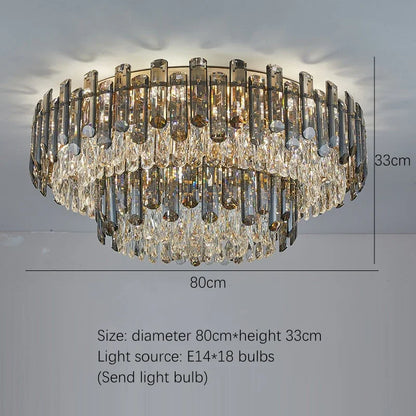 DecorBites™ Gold Crystal Chandelier for Living Room Luxury Lighting Fixture