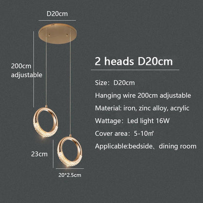 DecorBites™ Circle Ring LED Chandelier Light for Luxe Living Spaces