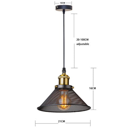 DecorBites™ Black Cage Pendant Light Iron Industrial Retro Lighting for Home Decor