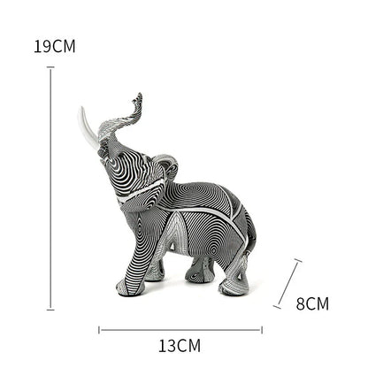DecorBites™ Elephant Sculpture: Nordic Painting Graffiti Resin Art Figurine & Home Decor Craft