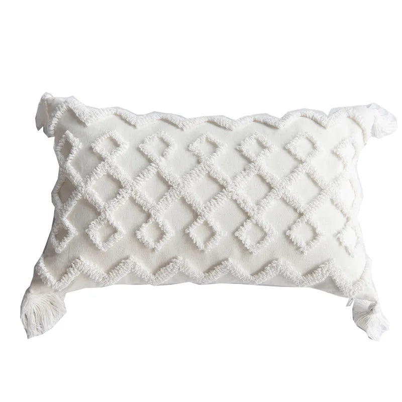 DecorBites™ Candy Boho Tufted Round Lumbar Pillow Cover Set