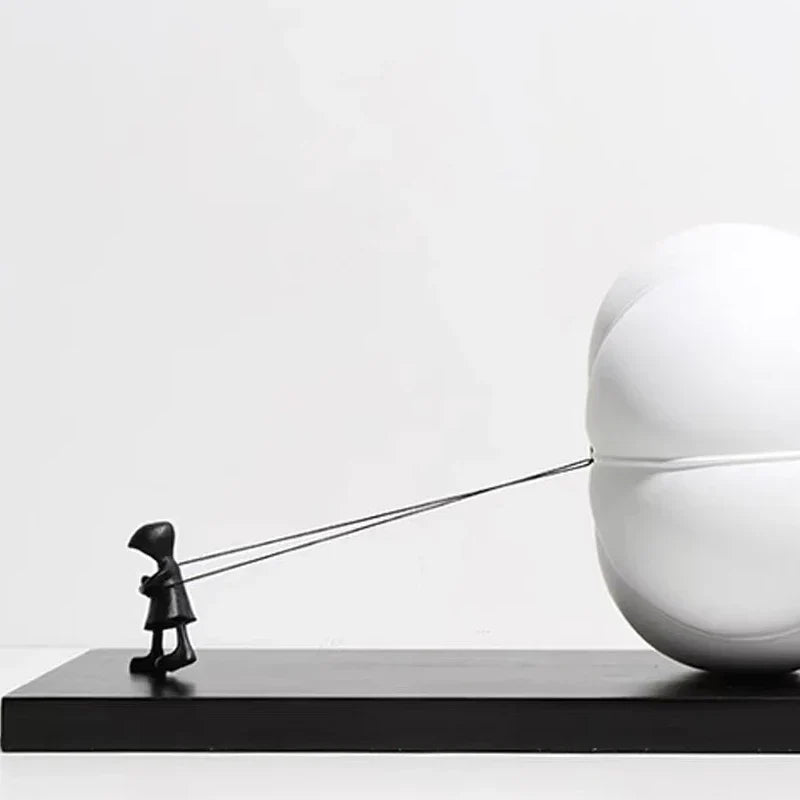 DecorBites™ Cartoon Balloon Man Pumpkin Figure Resin Sculpture Home Decoration