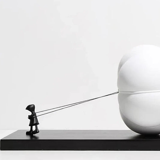 DecorBites™ Cartoon Balloon Man Pumpkin Figure Resin Sculpture Home Decoration