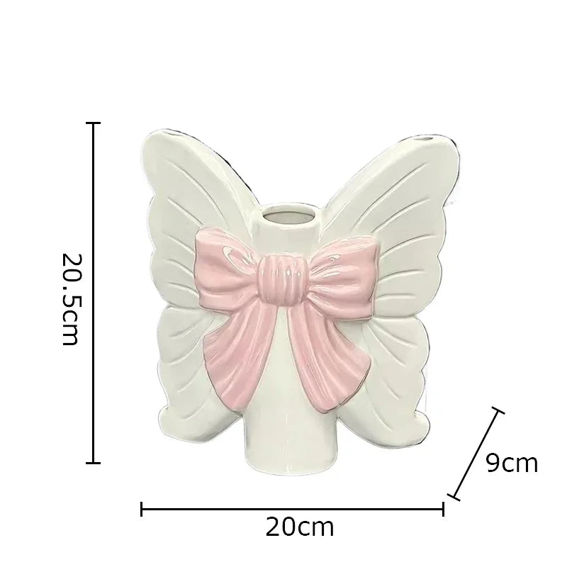 DecorBites™ Butterfly Ceramic Vase Flower Pots Modern Aesthetic Room Decor