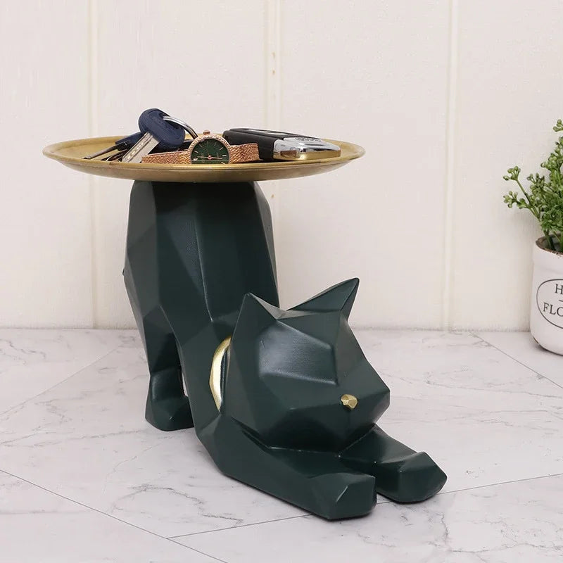 ديكوربايتس™ - تماثيل قطط هندسية للتخزين - ديكور صينية مفاتيح مدخل منزل نورديك