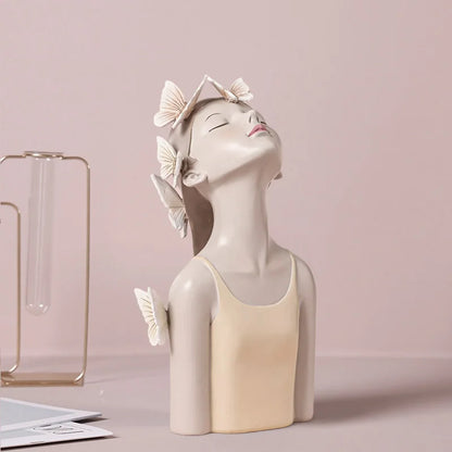 DecorBites™ Butterfly Fairy Resin Figurines with Gold Tray Home Decor Craft