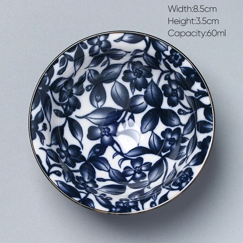 DecorBites™ Ceramic Kung Fu Tea Cup, Japanese Style Porcelain Espresso Coffee Cup