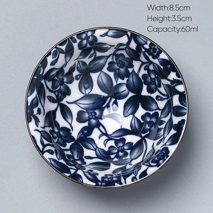 DecorBites™ Ceramic Kung Fu Tea Cup, Japanese Style Porcelain Espresso Coffee Cup