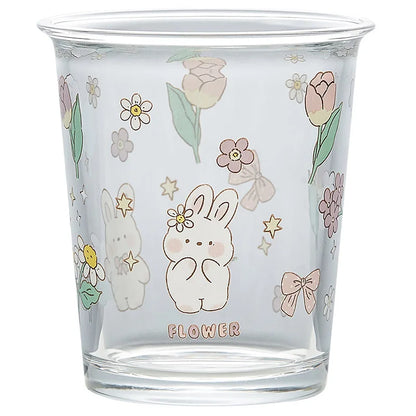 DecorBites™ Cute Four-color Bear Rabbit Glass Tea Coffee Cup