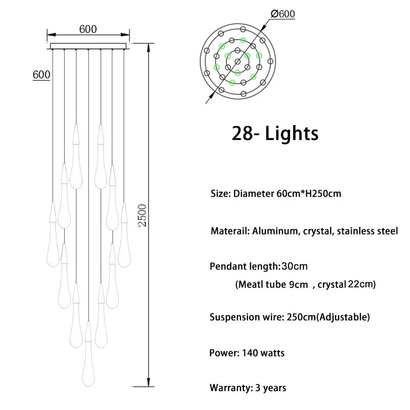 Lámparas colgantes DecorBites™ Crystal Gold para comedor, isla de cocina, candelabro