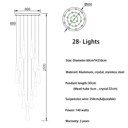 Lámparas colgantes DecorBites™ Crystal Gold para comedor, isla de cocina, candelabro