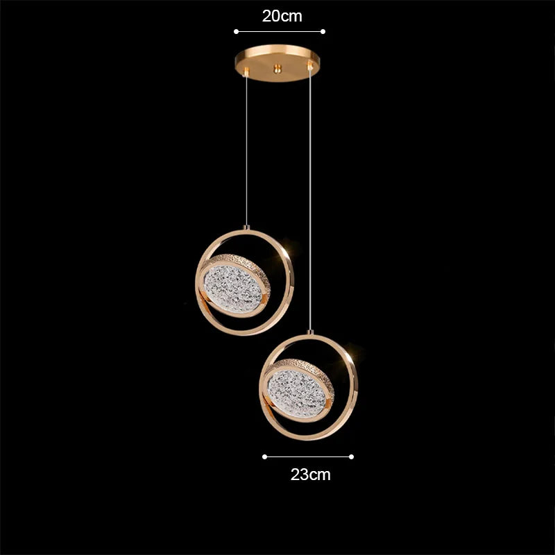 DecorBites™ Gold Acrylic LED Chandelier Pendant Light for Modern Nordic Home Decor