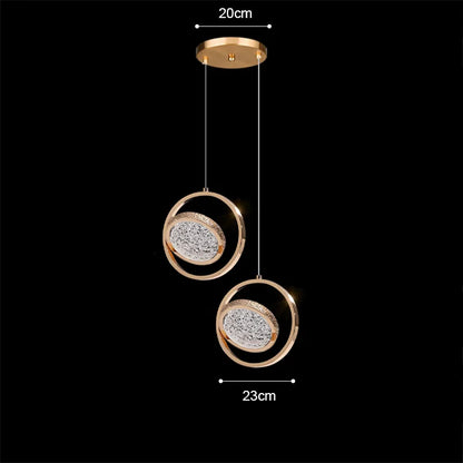 DecorBites™ Gold Acrylic LED Chandelier Pendant Light for Modern Nordic Home Decor