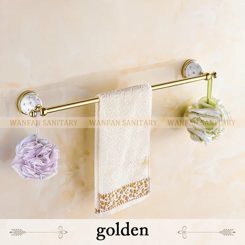 Juego de accesorios de baño DecorBites™ Crystal Brass Gold